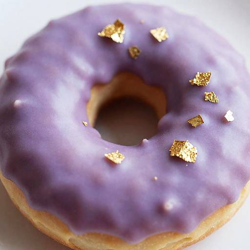 Lavender-Sprinkled Doughnut with Gold Flakes