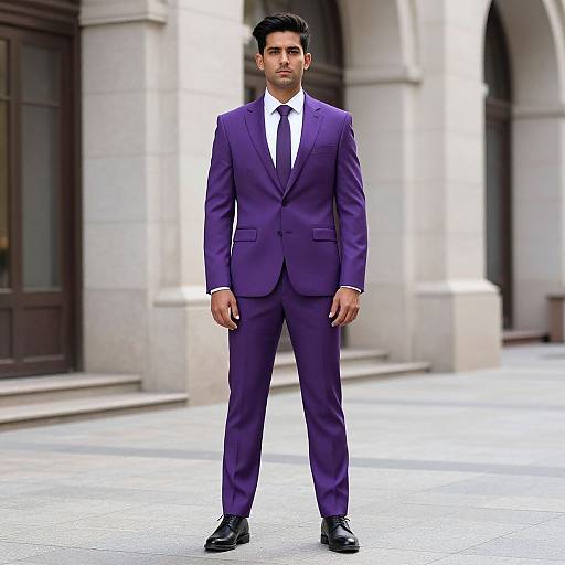 Man in Purple Fancy Dress Suit