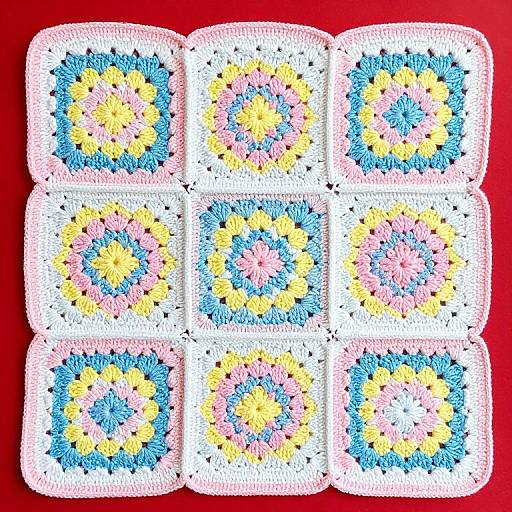 Pastel Granny Square Hexagon Blanket