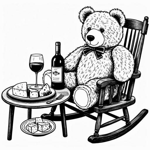 Teddy Bear on Rocking Chair Coloring Page