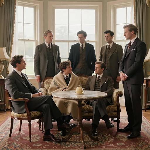 Vintage Gathering of Six Gentlemen