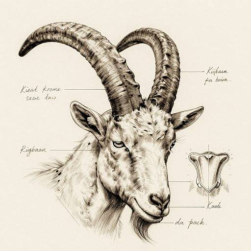 Detailed Goat Horns Anatomical Study