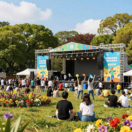 Festive Outdoor Announcement Event