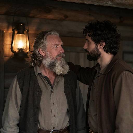 Intimate Exchange in a Rustic Cabin