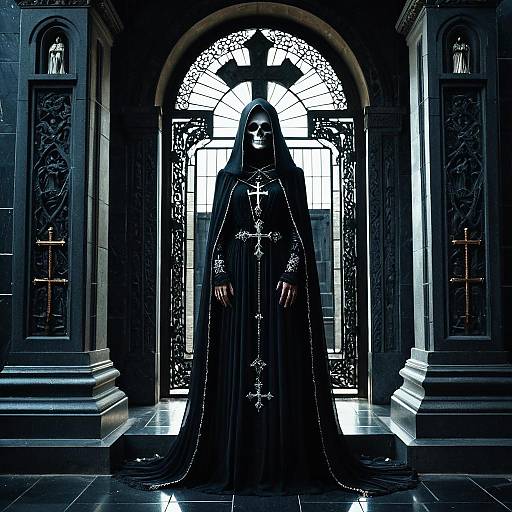 Dark Veil Death Priestess in Gothic Mausoleum