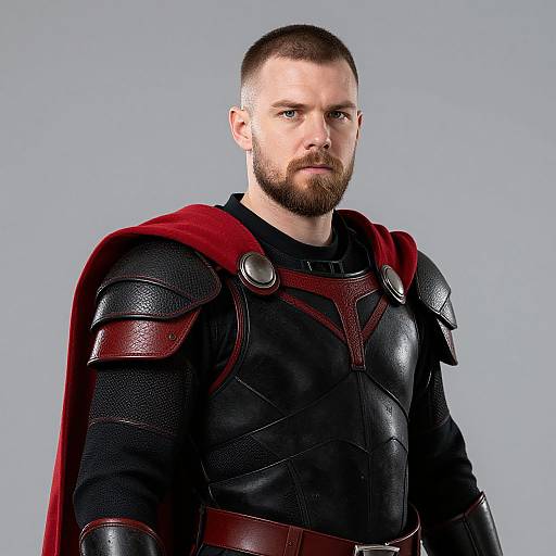 Warrior in Black and Red Armor