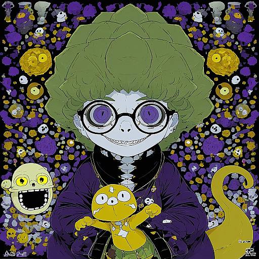 Illustration of Alphys, undertale in the style of Kotatsu kaya