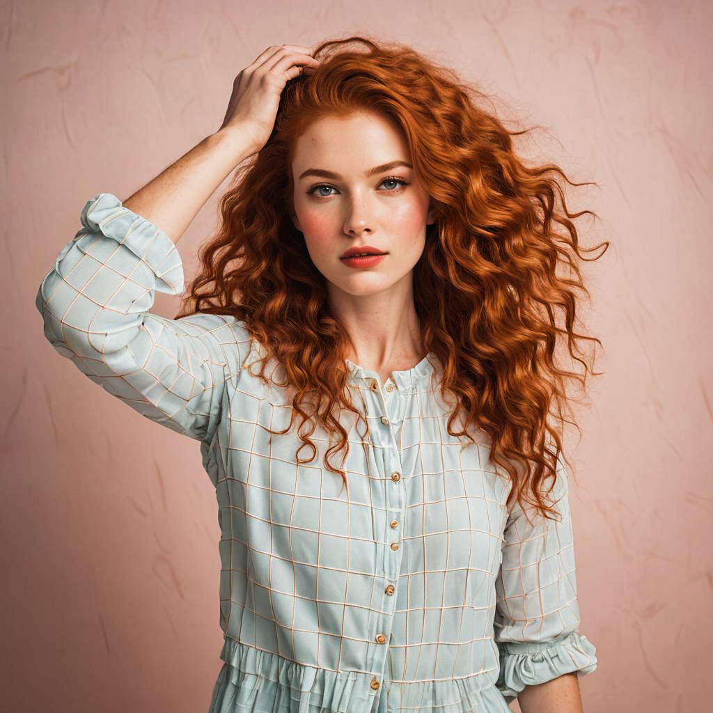 Whimsical Fashion Shoot with Wavy Red Hair