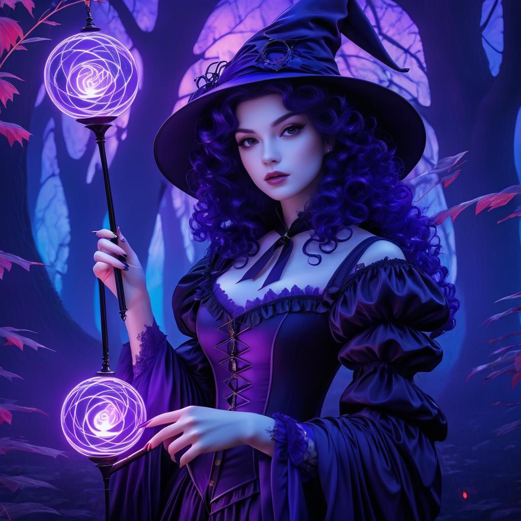 Gothic Anime Witch in Enchanted Twilight