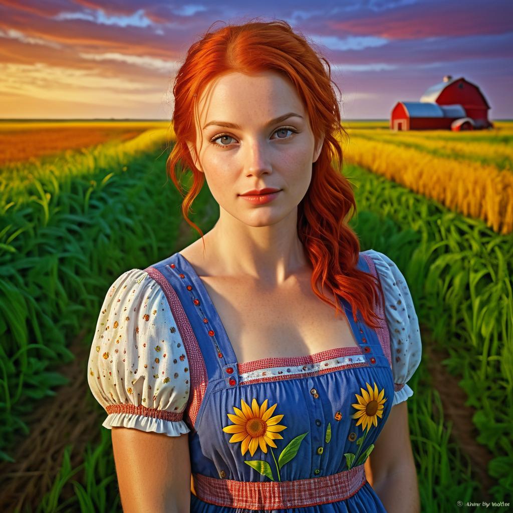 Vibrant Portrait of a Redhead Woman