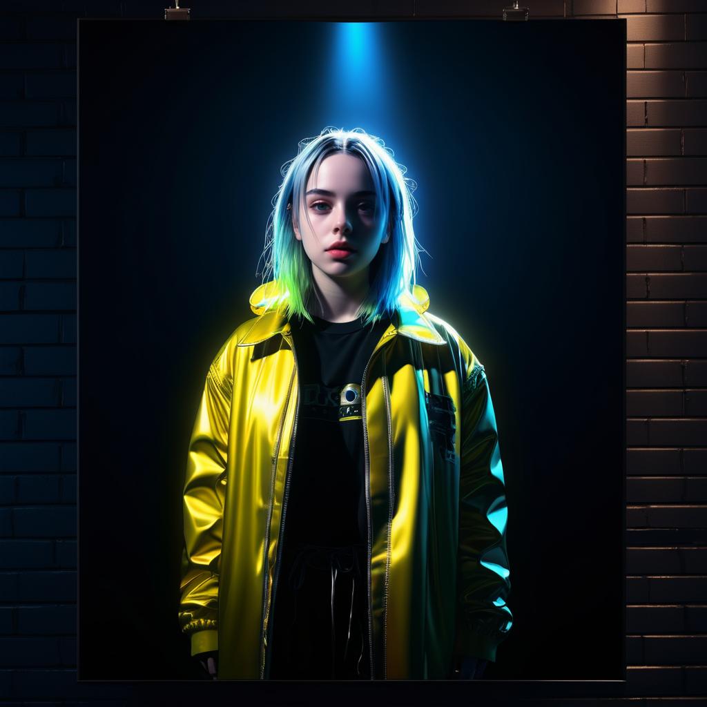 Billie Eilish Concert Poster in Spotlight