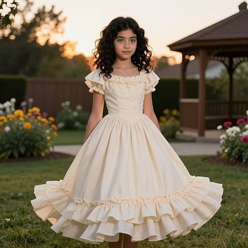 Vintage Prom Dress in Sunset Garden