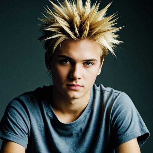 Realistic Portrait of a Boy with Spiky Hair