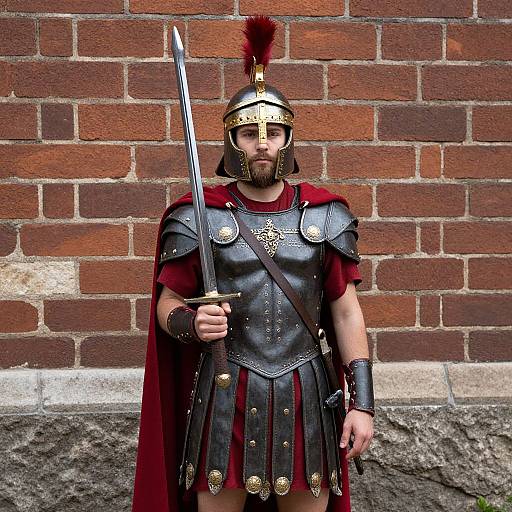 Roman Soldier with Red Cape