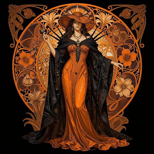 Dark Fantasy Orange and Black Art