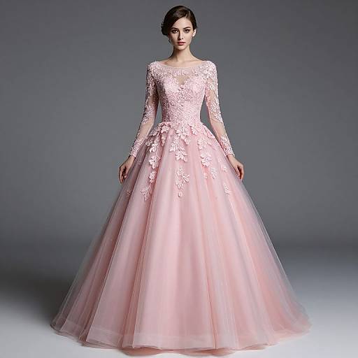 Elegant Pink Lace Prom Dress 2020