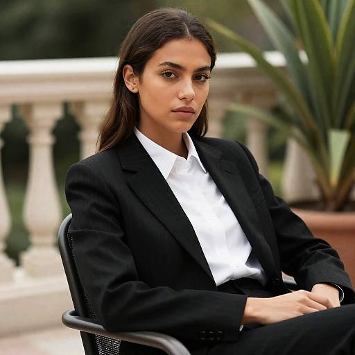 Confident Businesswoman Sitting Outdoors