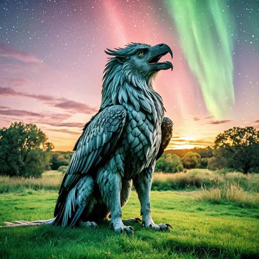 Majestic Griffin in Aurora Sunset