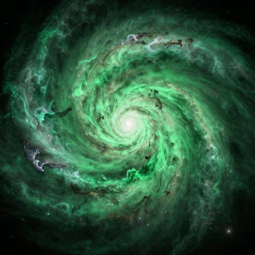 Mesmerizing Green Vortex Galaxy