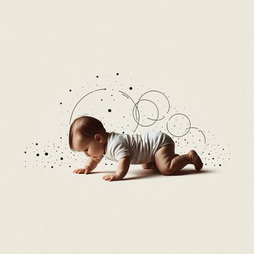 Baby Crawling Minimalist Illustration