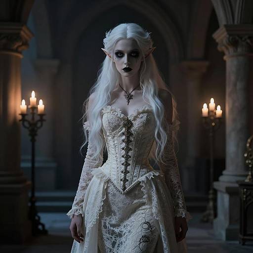 Gothic Elf in Enchanted Stone Room