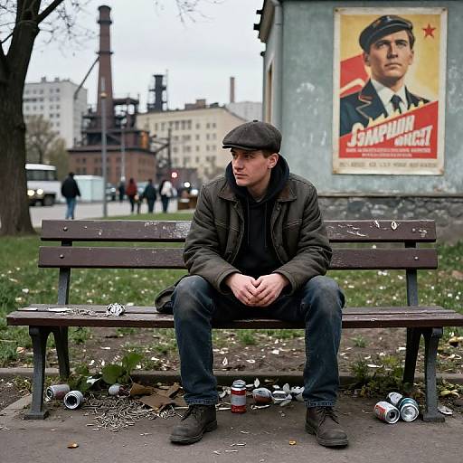 Solitary Gopnik in Urban Park