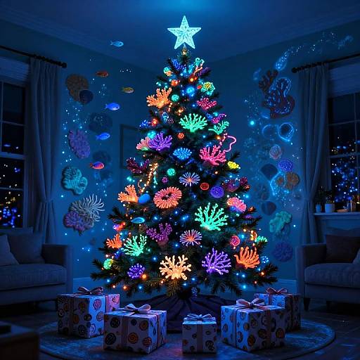 Bioluminescent Coral Christmas Room