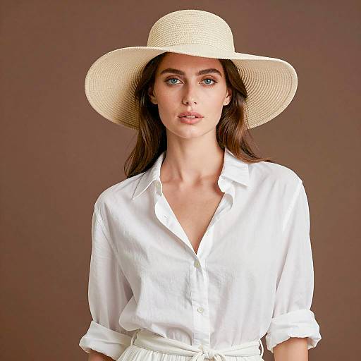 Elegant Woman in Sunhat Portrait