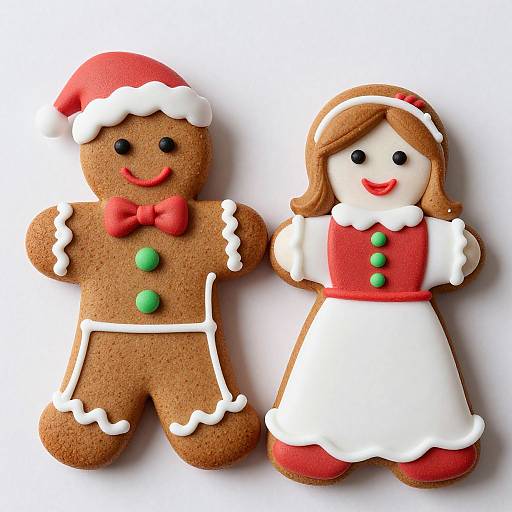 Festive Gingerbread Man and Woman Magnets