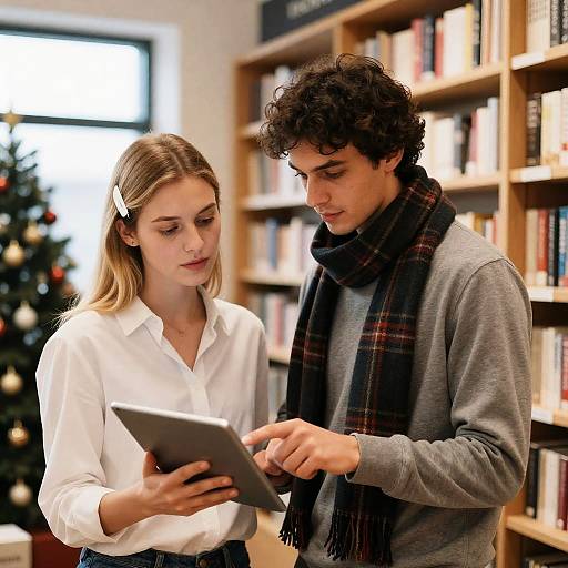 Cozy Bookstore Moment with Couple