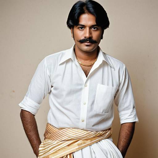 South Indian Man in Traditional 1970s Attire