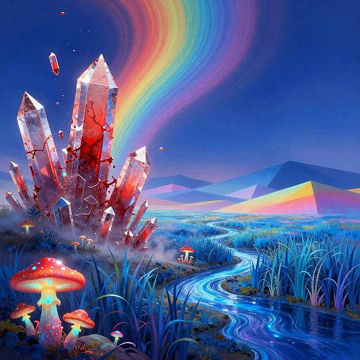 Surreal Dreamscape with Bioluminescent Wonders