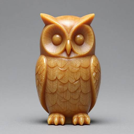 Hand Carved Owl Pivot Sculpture