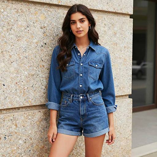 Photorealistic Young Woman in Denim