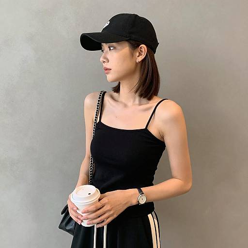 Casual Chic Woman with Coffee