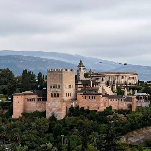 Medieval Castle Overlooking Sea Grid