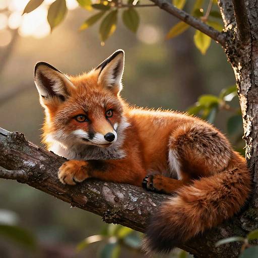 Serene Female Fox Furry at Sunset