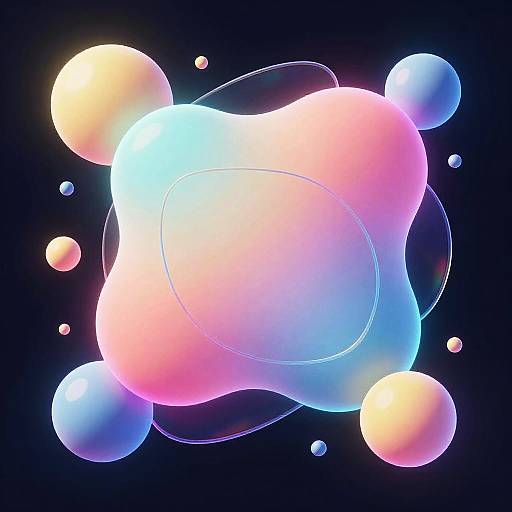 Vibrant Neon Abstract Digital Art