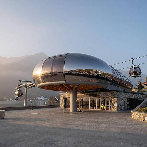 Gaudí-Inspired Alpine Lakeside Gondola Terminal