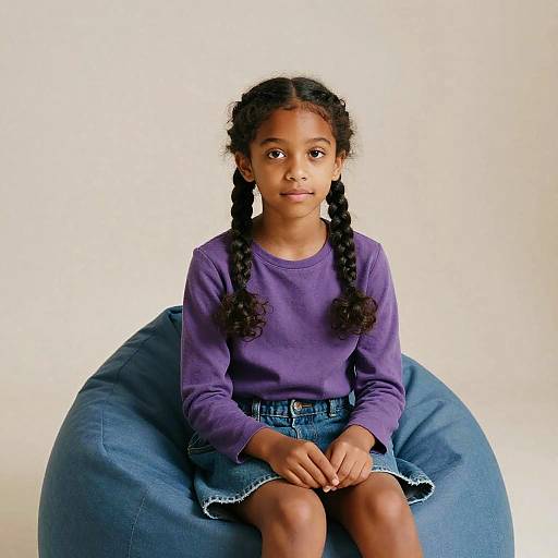 Studio Portrait of Preteen Girl