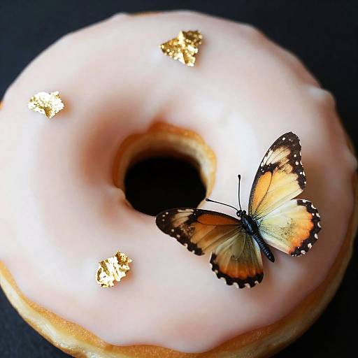 Photorealistic Doughnut with Gold Leaf