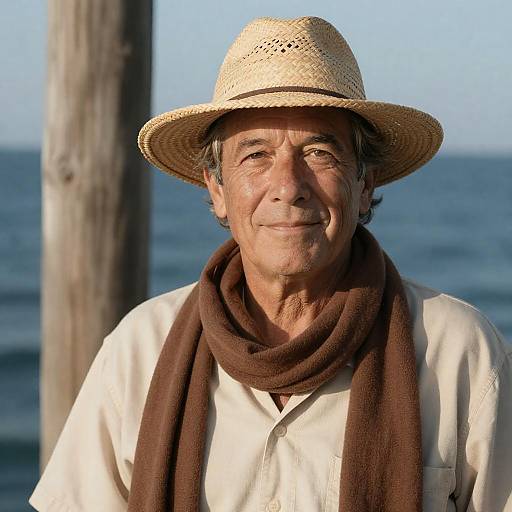 Smiling Man by the Ocean