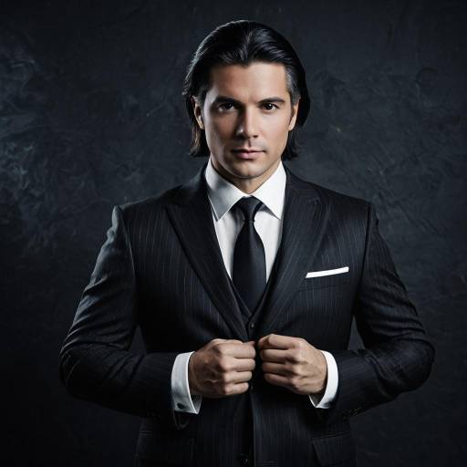 Man in Sophisticated Dark Vintage Suit