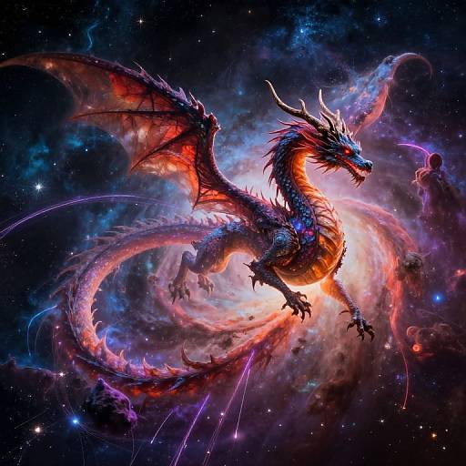 Celestial Dragon in Cosmic Nebula