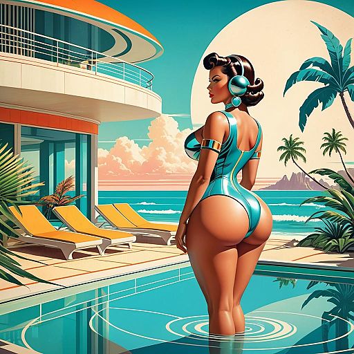 Retro-Futuristic Tropical Villa Vibe