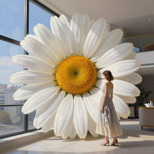 Surreal Woman with Giant Daisy