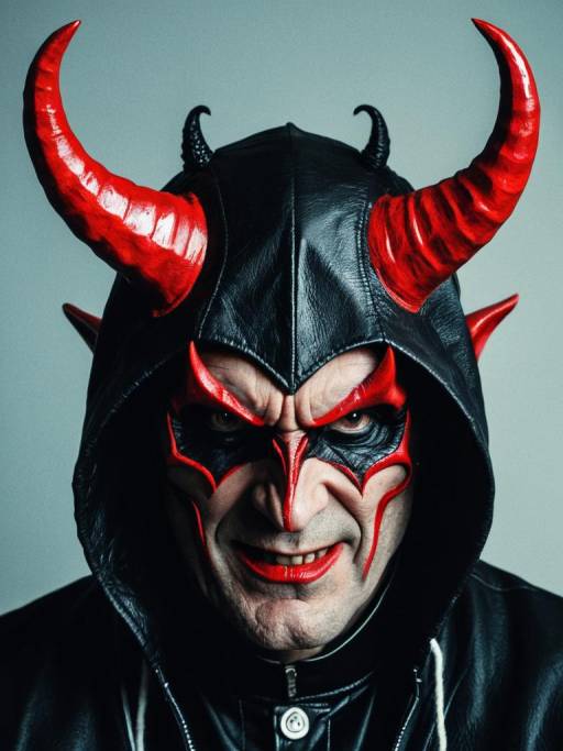 Man Wearing Devil Horns Costume