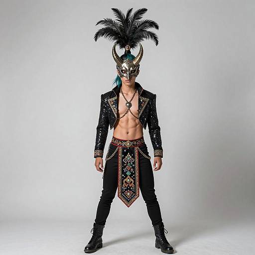 Non-Binary Diablada Street Performer