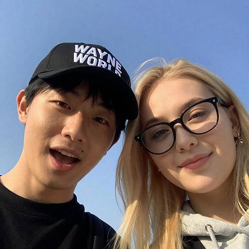 Joyful Portrait of Two Friends