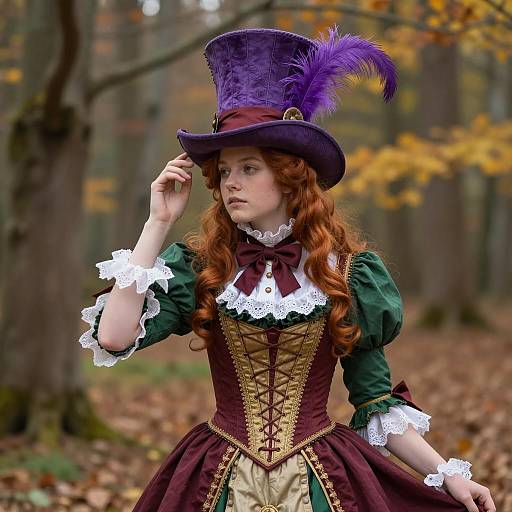 Young Woman in Mad Hatter Victorian Costume